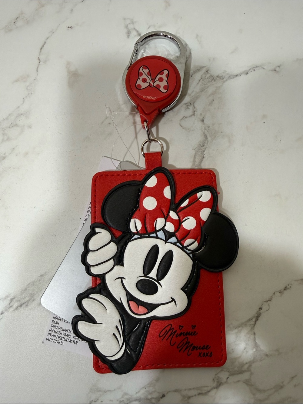 Disney Minnie Mouse Red Polka Dot Badge Reel ID Holder